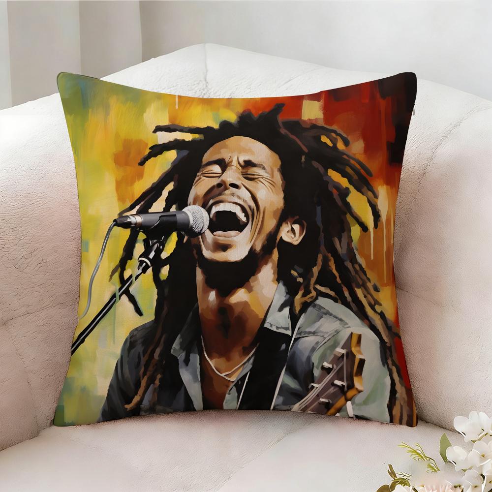 Bob M-Marley Singer Pillow Case Pillowcase, Double-sided Printed, Sofa Cushion, Bedroom Headboard Pillow