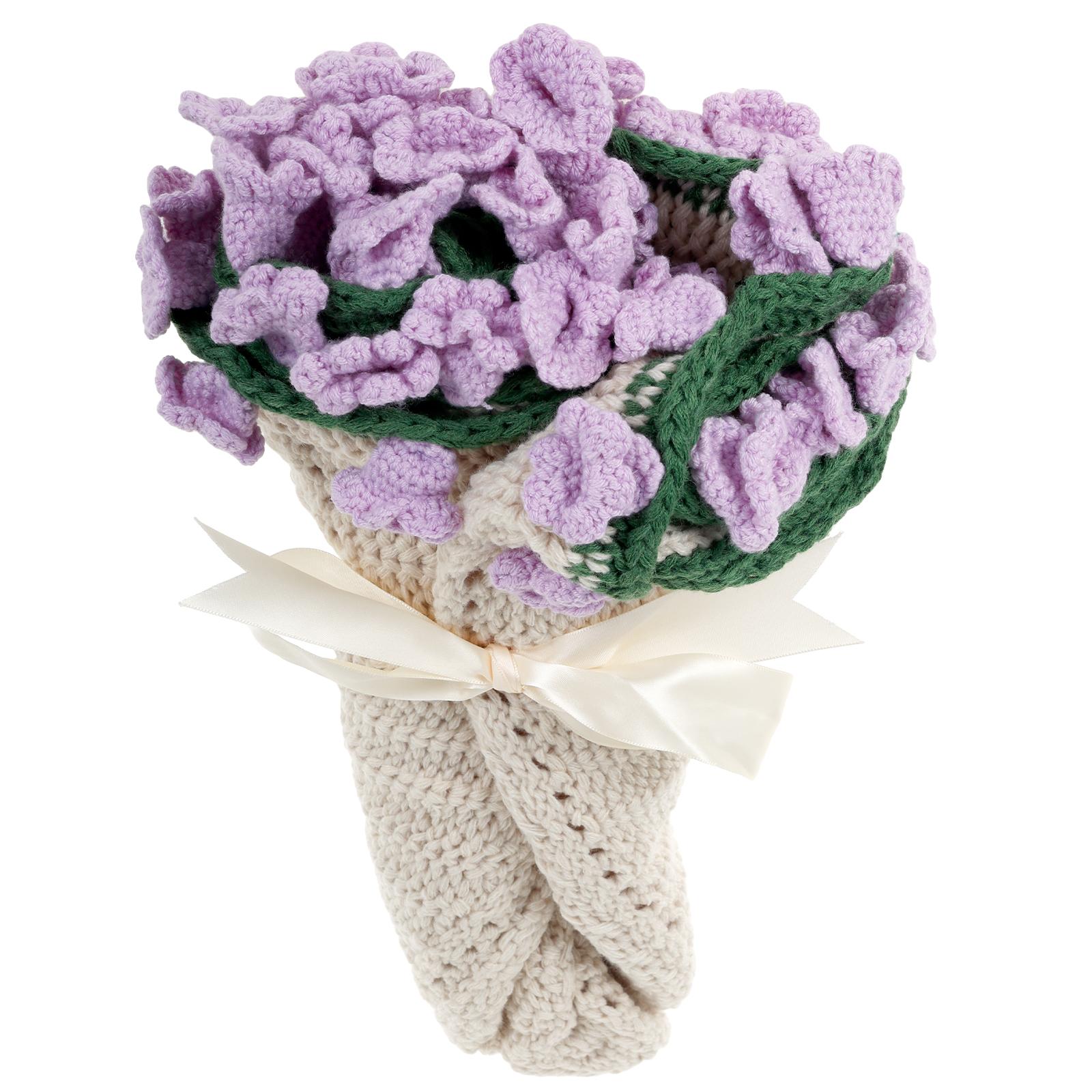 Букет Плед Ручной Вязки Роза Ремесло Мягкий Крючком Цветок Диван Букет Плед Сделай Сам Ручная Работа для Путешествий Домашний Декор фиолетовый
