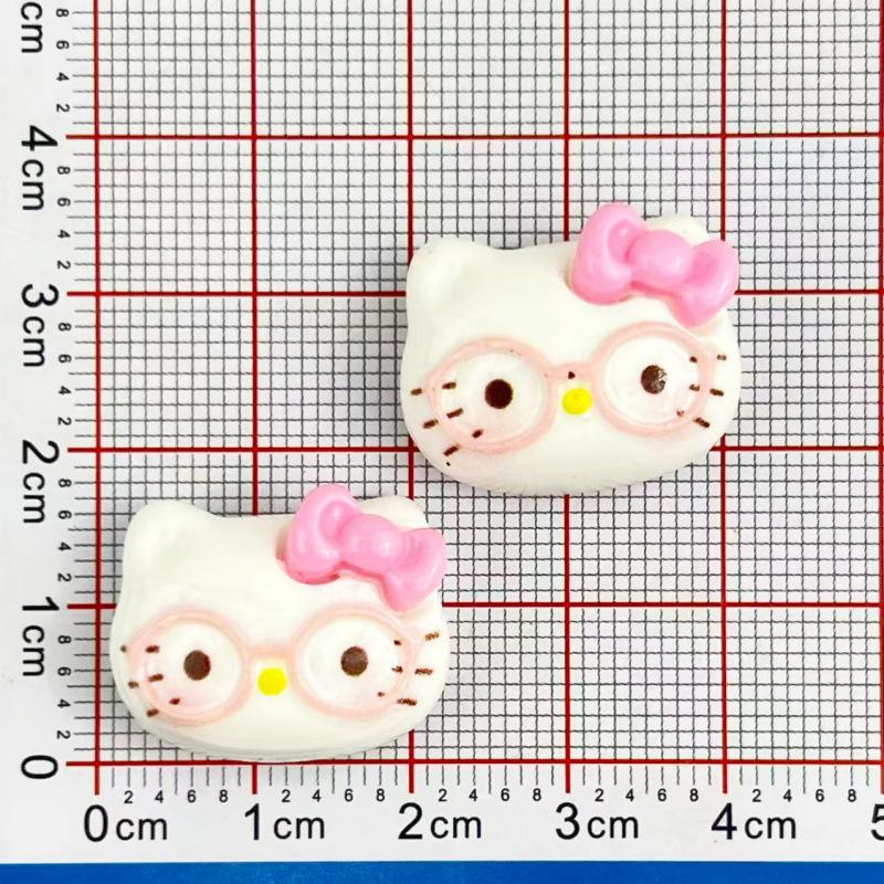 Cartoon Cat Resin Accessories: Glasses, Hair Clips, Bracelets, Keychains & Ornaments