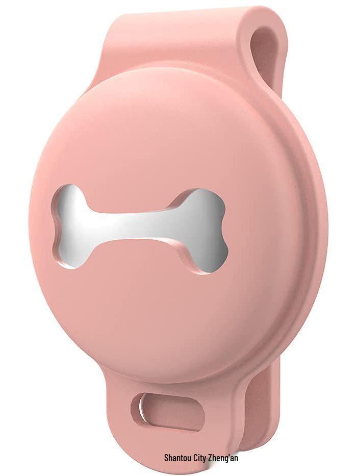 

Силиконовый чехол в виде косточки для Airtag: Держатель трекера для питомцев с защитой от потери и падения розовый