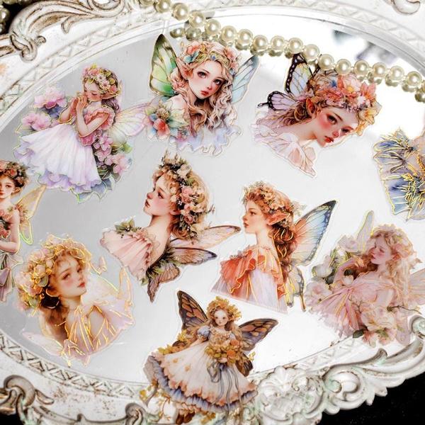 20 Stück/Packung süße Elfenmädchen-Serie Scrapbooking-Aufkleber, perfekt für Collage, Journaling, Basteln, DIY-Zubehör