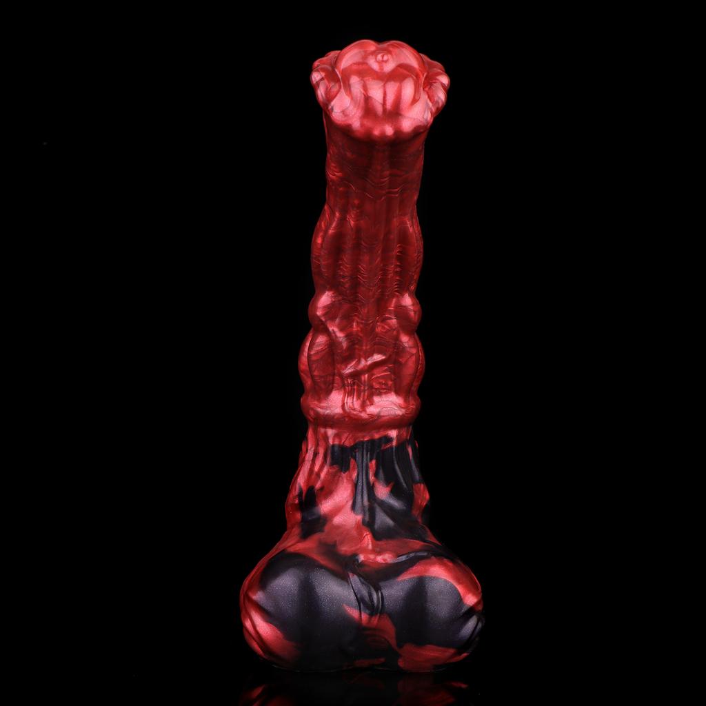 NSFU Animal Horse Dildo with Sucker Silicone Red&Black Fake Penis Long Anal Plug Orgasm Masturbator Sex Toys For Women Men