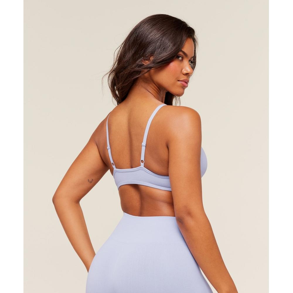 Gymshark Soft Sculpt V Neck Sports Bra Peri Blue B5b9n Udr2