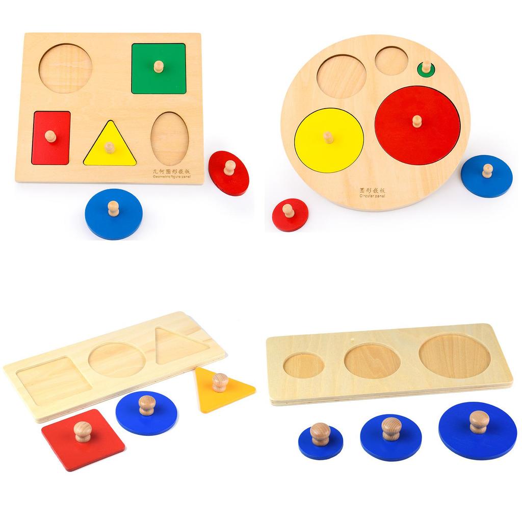 Wooden Geometric Shape Puzzle For Toddler Montessori Educational Toys