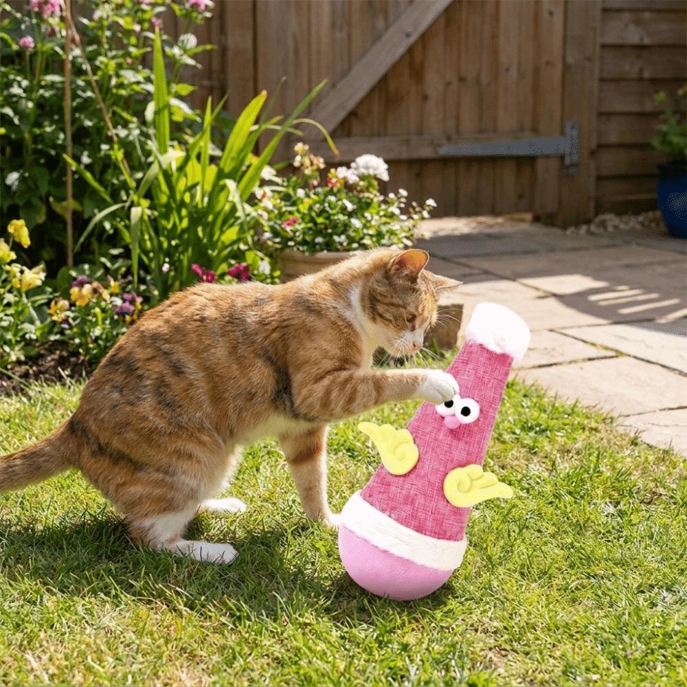 Cartoon Cat Tumbler Wobbler Toy Chicken Shaped Self-Balancing Cat Toy Exercise Pet Toy