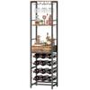 Wine Bar Cabinet with Drawer, Industrial Bar Cabinet, Wine Rack for 12 Bottles, Glass Holder, Rustic Brown