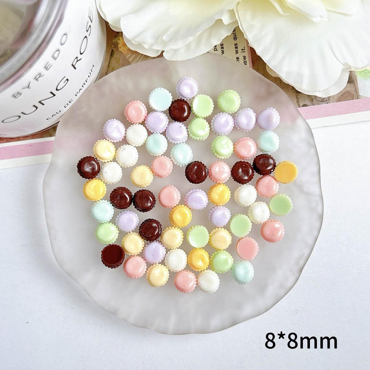 Mini Macaron Resin Night Light Oreo Nail Art Accessories DIY Hair Clips Phone Case Accessories Mixed Style