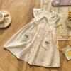 Girls Summer Floral Sleeveless Dress With Collar And Lace Trim Cute Casual Party Sundress For Kids