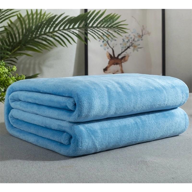 Flannel Blanket Summer Air Conditioning Throw Soft Fleece Office Nap Blanket Single Layer Double Sided Plush All Season Blanket
