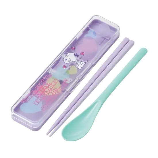 Skater Chopsticks and Spoon Set, Adult Bento Combo Set, 18cm, Silent Design, Made in Japan, Snoopy C