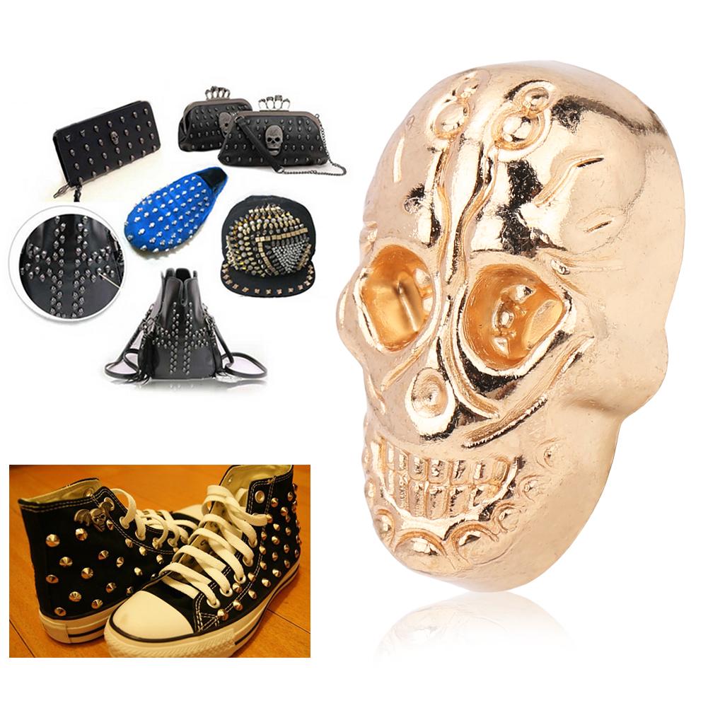 20PCS DIY 15.66 X 25.24mm Punk Studded Rivet Gothic Ornaments / Shoes Accessories88 Ghost Head Gold