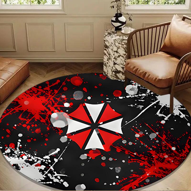 Umbrella Symbol Round Rug for Livingroom,Bedroom, Palyroom, Chair Rug, Area rug, Circle Carpet, Large Size Fan Christmas gift