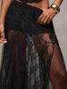 Großgröße Spitze Durchsichtig Patchwork Langer Rock - Sexy Europäisch Amerikanischer Stil Netzsaum