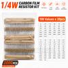 Carbon Film Resistor Kit 1/8W 1/4W 1/2W 1W 2W 3W 5W 5% 4 Band Through Hole Axial Lead Resistor DIY Electronic Components