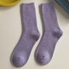 Damen Baumwolle Lockere Socken Herbst Winter Stricken Einfarbige Lange Schwarz Rosa Koreanische Japanische Schülerinnen Winterstrümpfe Retro