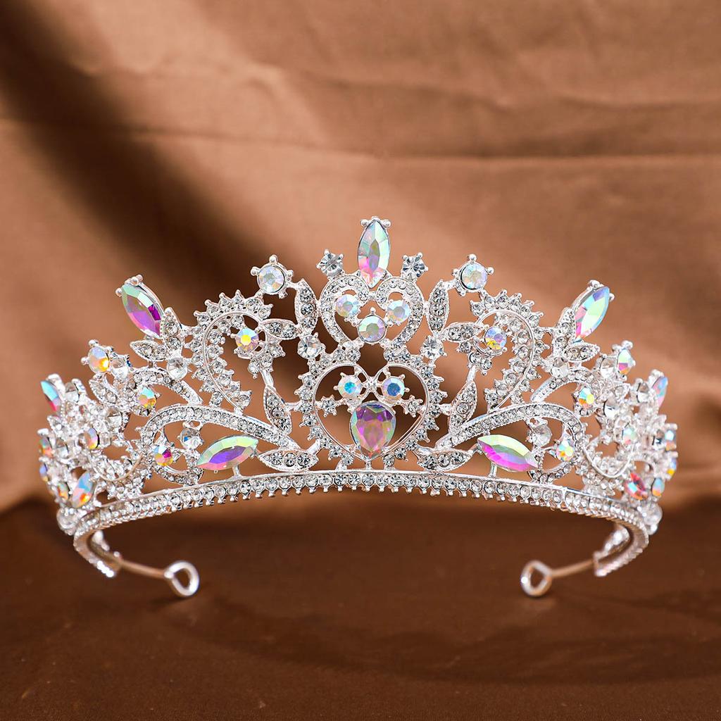European and American Bridal Tiara Baroque Crown Rhinestone Princess Crown Hair Accessories Wedding Anniversary Style Dress Headband Accessories