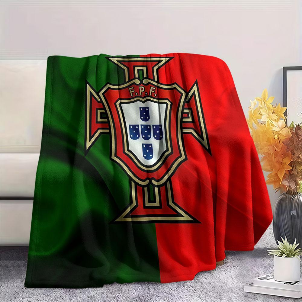 1PC Portugal National Football Team Patterned Flannel Blanket Suitable For All Seasons for Home Decor Warmth and Comfort Gifts Holiday Present
