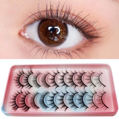 10 paia/scatola Trucco fatto a mano riccio per ciglia finte alla moda