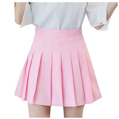(SU)Women's Fashion High Waist Pleated Mini Skirt Slim Waist Casual Tennis Skirt