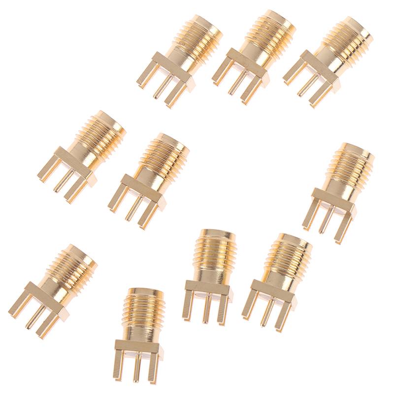 10X 1.6Mm Sma Female Jack Solder Nut Edge Pcb Clip Straight Mount Rf Connector