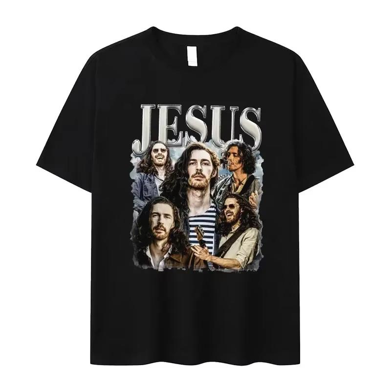 Hotsale Hozier Jesus 2025 Pattern Printed Tshirt Womens Hip Hop Retro Short Sleeve Tshirt Casual Oversized Tshirt Street Wear