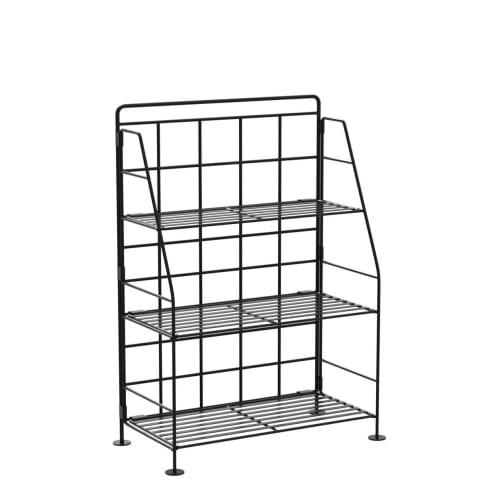 Yamazen SKR-303(BK) Spice Rack (30cm Wide x 15cm Deep), 3 Tiers, Black