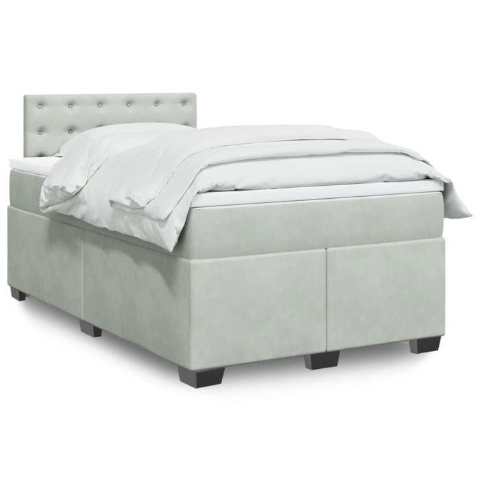 Maison Exclusive - Sommier à lattes de lit et matelas gris clair 120x190cm velours