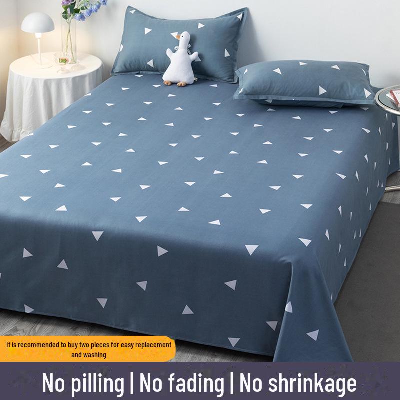Winter Single Bed Sheet and Quilt Cover Set - 1.5m, Washed Cotton, Includes Pillowcase, Dormitory Style