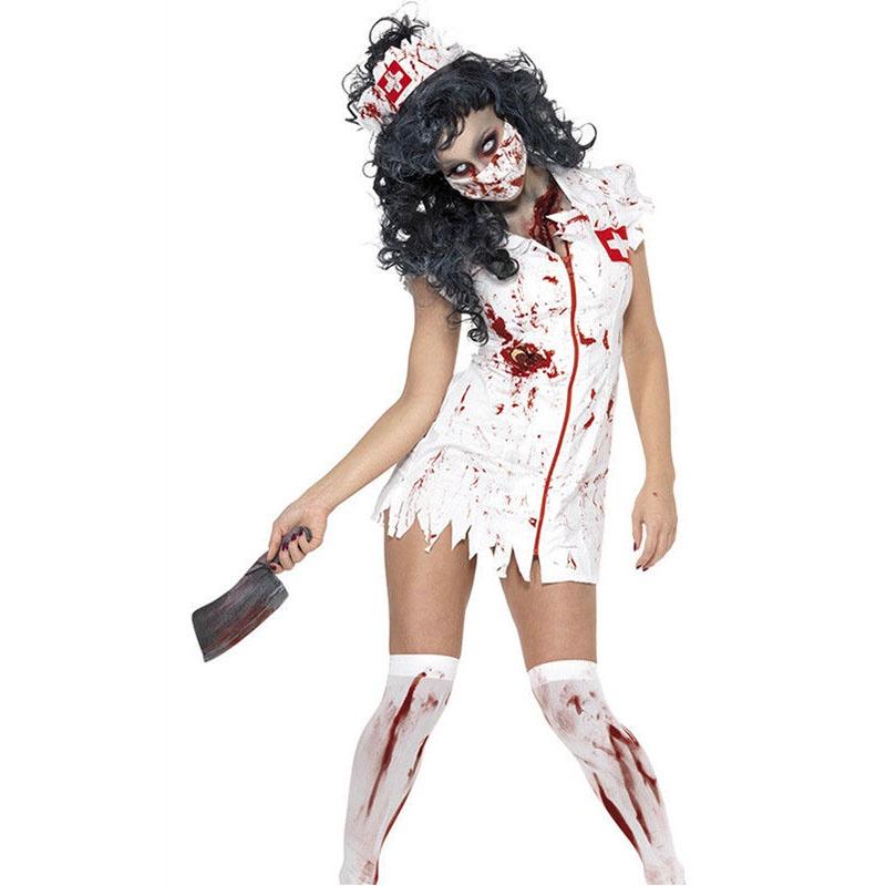 

Взрослый Хэллоуин Женский Кровавая Мэри Демон Медсестра Косплей Маскарадный Костюм Tag M=US XS