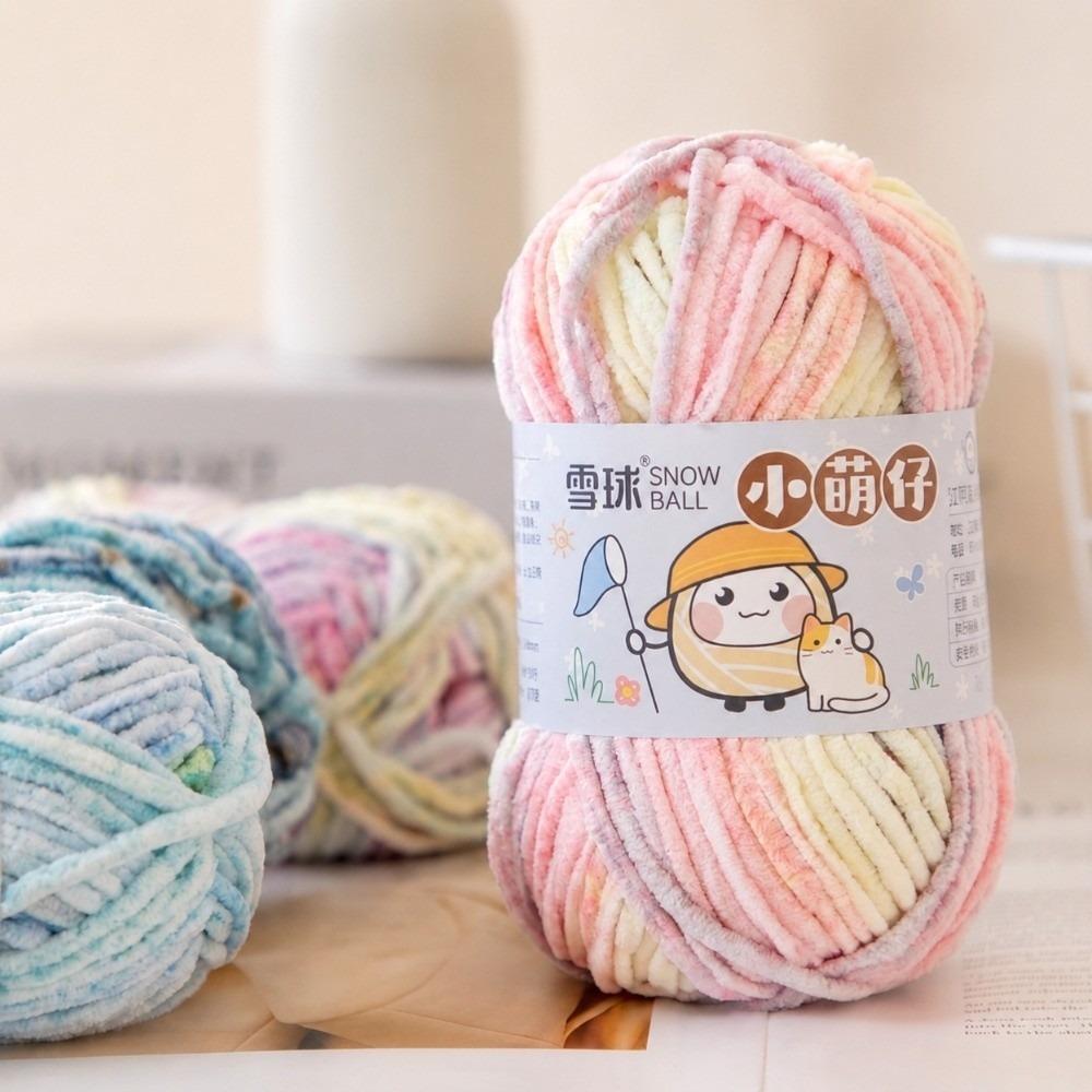 Soft Velvet Chenille Yarn Handmade Plush Yarn Chunky Yarn DIY Scarf Hat Crochet Chunky Doll Craft
