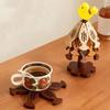 Bamboo Tree-shaped Heat-insulating Mat Foldable Wooden Anti-scalding Mat  Kitchen Decor