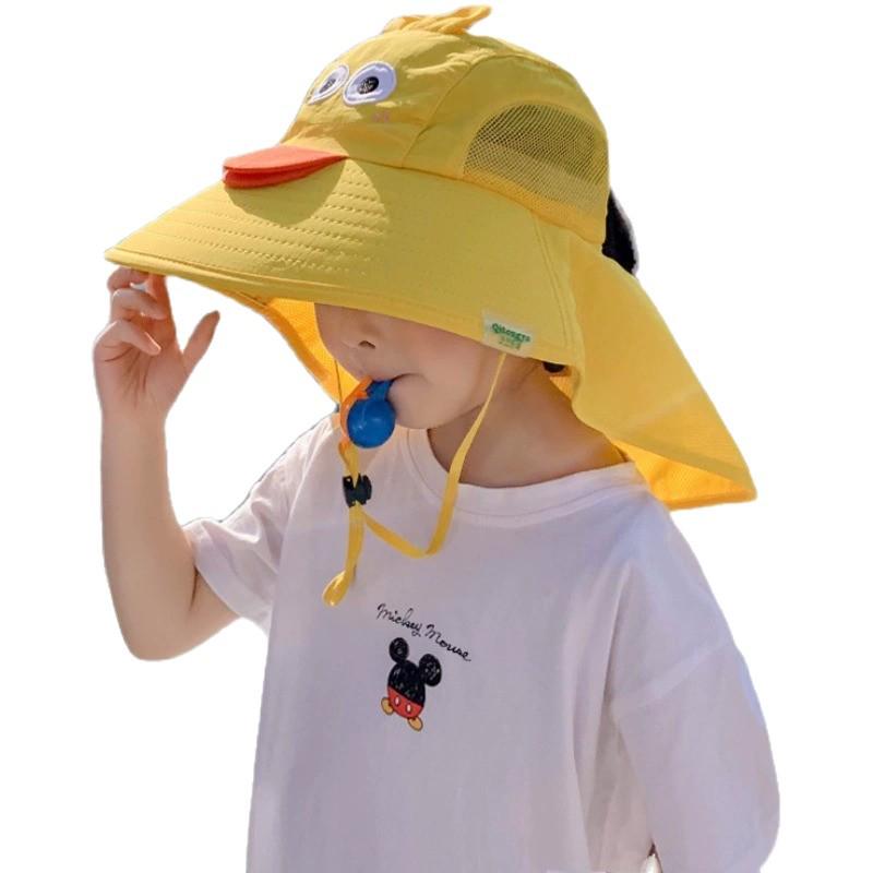 Kids' UV Protection Wide Brim Sun Hat - Breathable Summer Bucket Hat for Boys & Girls