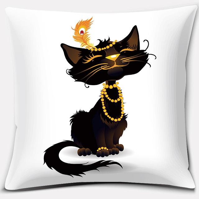 Cartoon Cute Cat Animal Series Printed Pillowcase Decoration Accessories for Holiday Party Living Room Bedroom Home Decor