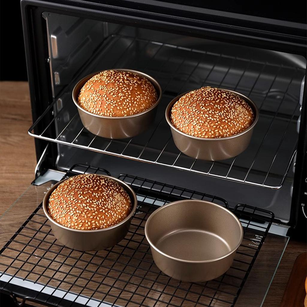 4 Pollici Acciaio al Carbonio Metallo Stampo per Formaggio Stampo per Torta Friggitrice ad Aria Mini Stampo Rotondo per Pane Supporto per Crostate Budino Gelatina Fai da Te Panetteria