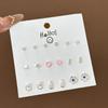 Korean Version of Niche One-week Stud Earrings Set Ins Cute and Small Alloy Electroplating Temperament Point Diamond Earrings