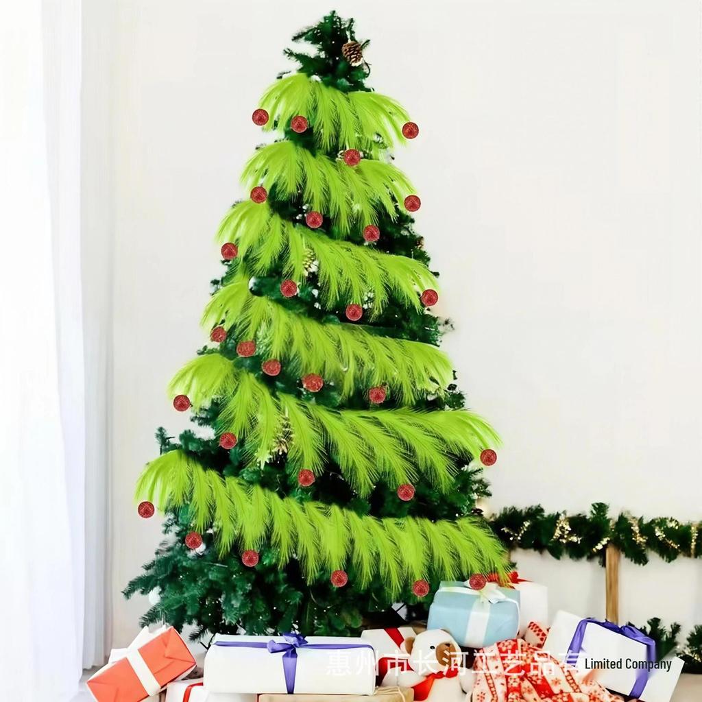 Christmas Paspalum Vine Elf Ball: Artificial Reed and Green Plant Decoration Ornament