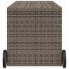 Garden Storage Chest with Wheels Gray 283 L Poly Rattan