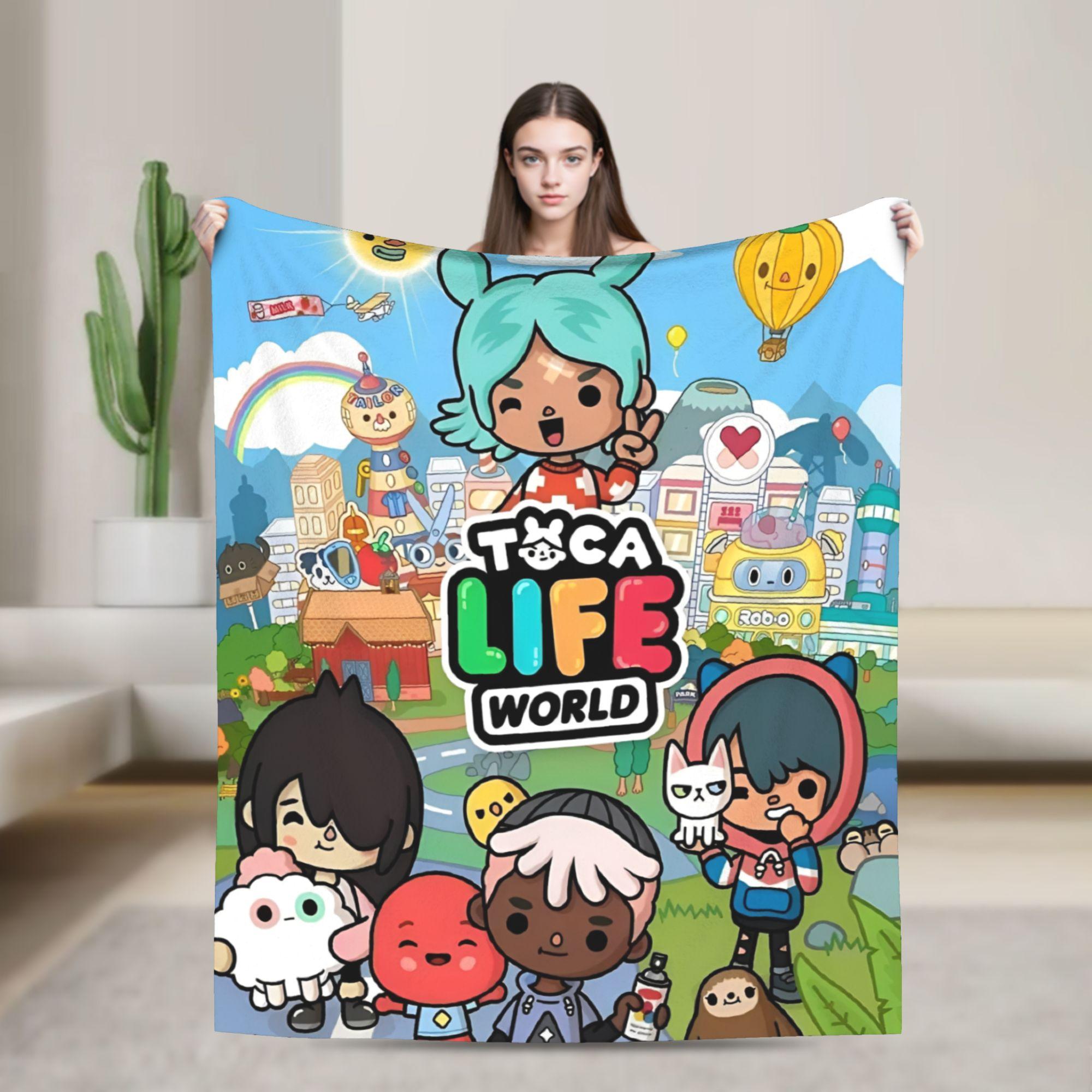 

Toca Life World Manage Fashion Blanket BSG Game Cartoon Fuzzy Novelty Soft Throw Fashion Blanket for Coverlet All Season Travel 75x90cm