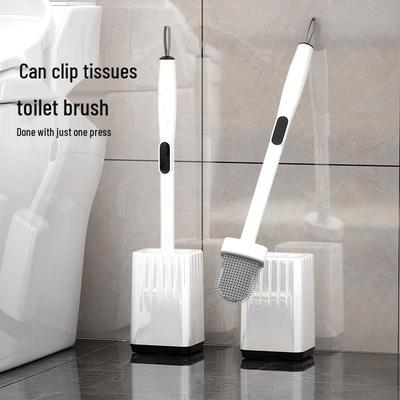 2025 Innovative Long-Handle Toilet Brush with No Dead Corners - Modern Bathroom Cleaner with Face Towel.