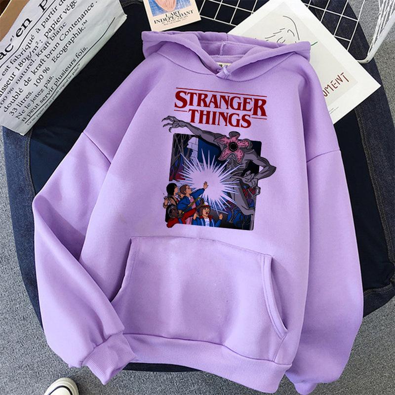 Stranger Things Aufdruck Frühling und Herbst Herren und Damen Langarm Hoodie 6622