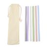 6PCS Openable Straws Silicone 9.8in Snap Washable Reusable Easy to Clean with Storage Box Bag