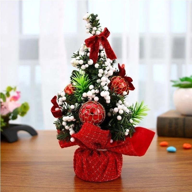 20cm Mini Christmas Tree Desk Table Decor Small Party Ornaments Gift Home Decoration Party DIY Festival Supplies
