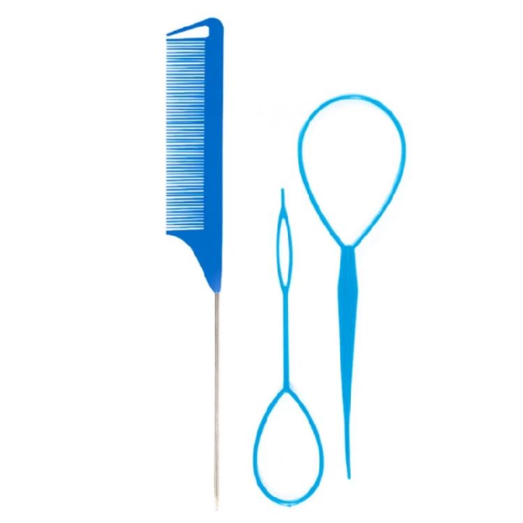 3pcs Hair Tail Tools Set with French Braid Tool Loop  Tail Comb for Women