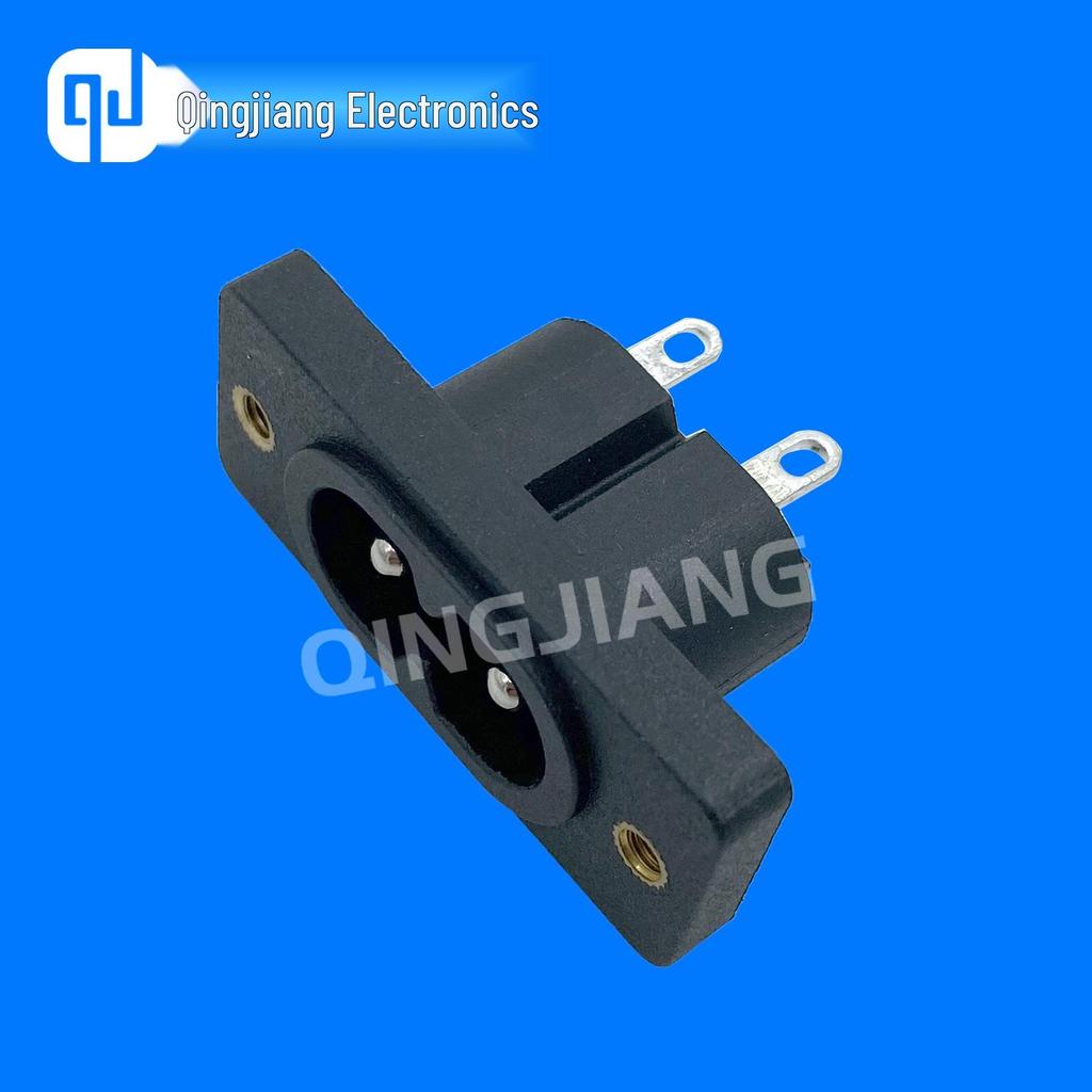 HC-88 Black C8 Female Connector with Two-Pin Screw Lock