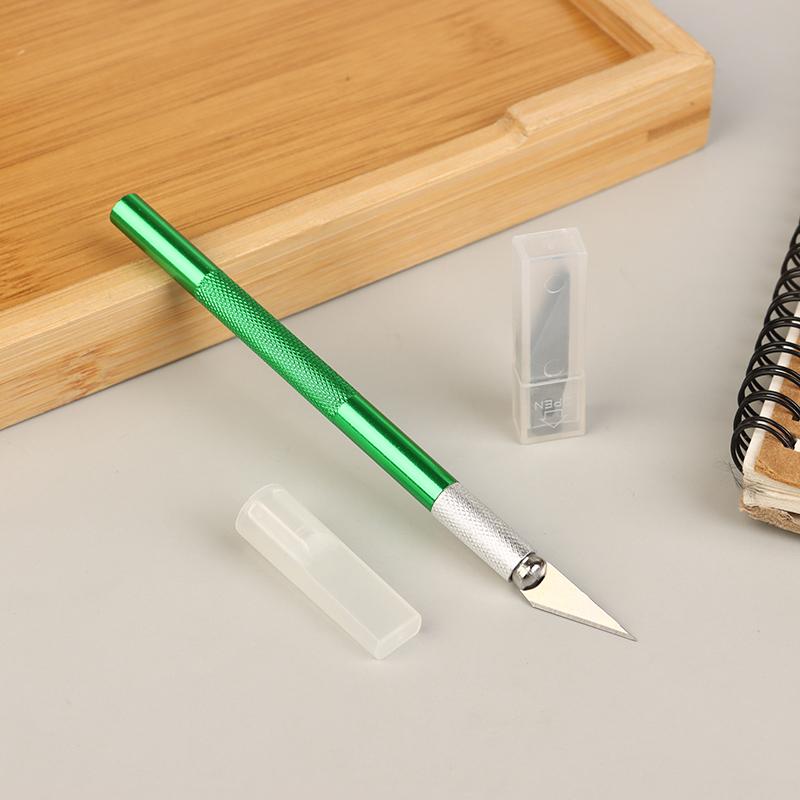 Non-Slip Metal Scalpel Knife Tools Kit Cutter Engraving Craft Knives + 10pcs Blades Mobile Phone PCB DIY Repair Hand Tools