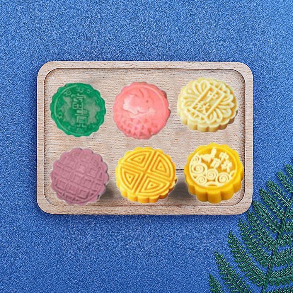Silicone 6 Holes Mooncake Mold 3D Mung Bean Mold Practical Pastry Mold  for Home
