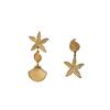 Earrings with geometric starfish and shell design, versatile and elegant earrings for women
