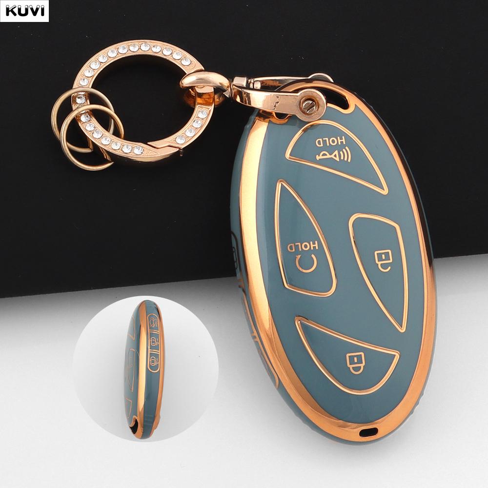 7 Buttons Tpu Style Car Key Case Cover Shell For Hyundai Kona Ev Grandeur Gn7  Keyless Protector Bag Keychain Accessories