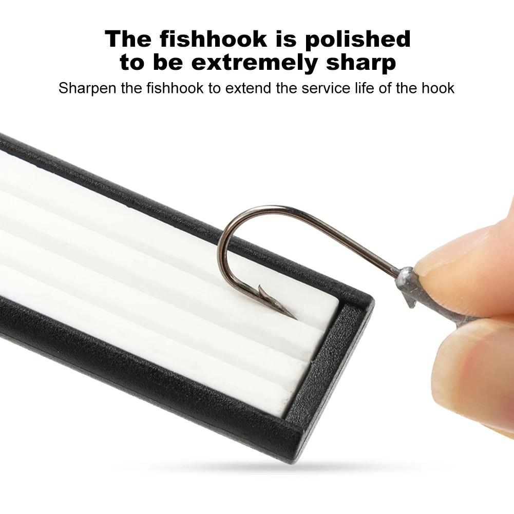 1-5X Fishing Grinding Hook Sharpener Portable Fish Hook Sharpen Tool Groove Fishing Hook Sharpening Hone Saltwater Freshwater