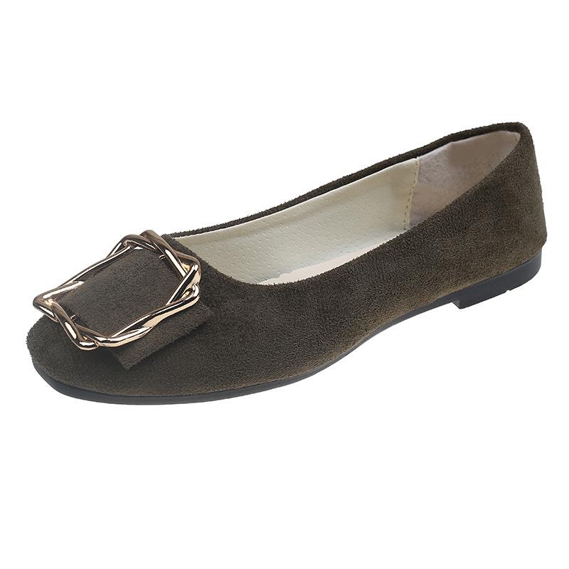 Women's Shoes Flat Shoes Square Toe Slip on Large Size Comfortable Casual Single Shoes Multicolor